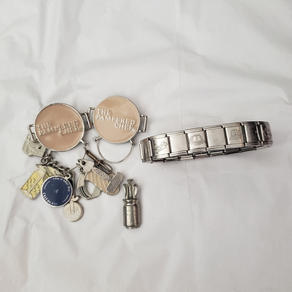 *REVISED LISTING* Lot of PC Achievement Charms & PC Stretch Bracelet.